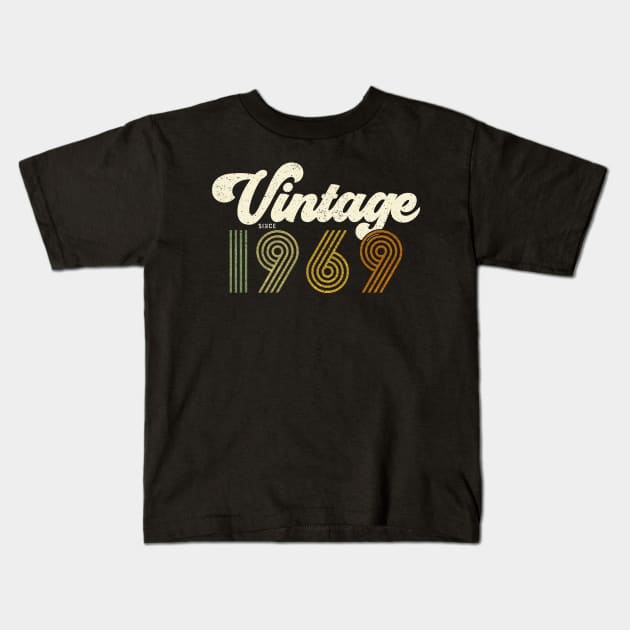 50th Birthday Gift Idea - Retro Vintage since 1969 Kids T-Shirt by Shirtbubble